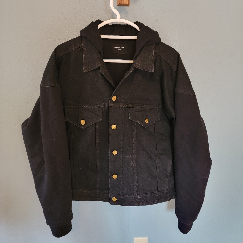 Fear of God Hoodie Denim Jacket Black